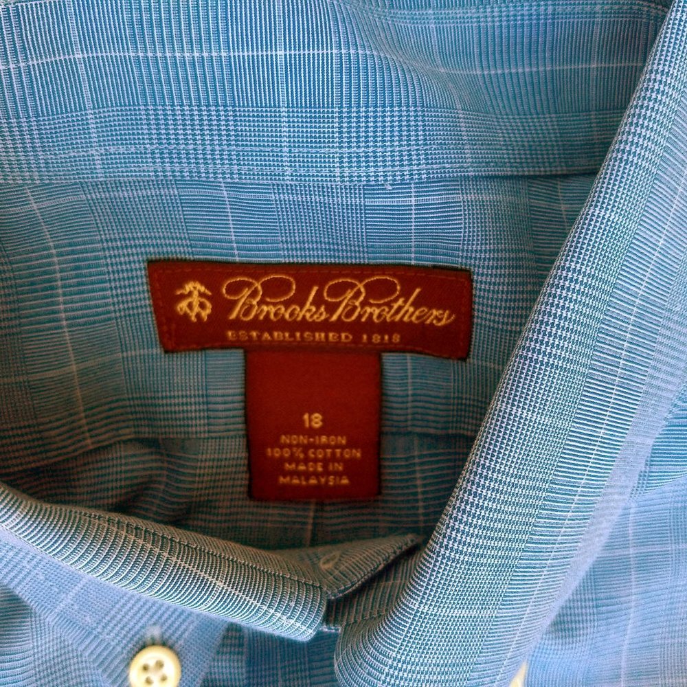 Brooks Brothers Boys Blue Check Dress Shirt